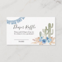 Westerse Cactus Baby Shower Luier Raffle Bloemen