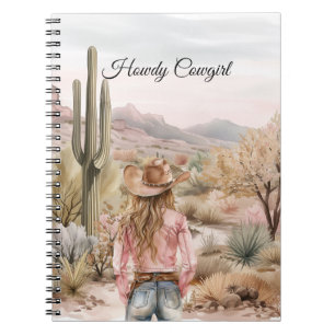 Westerse Cactus Woestijn Cowgirl Hoed Notitieboek