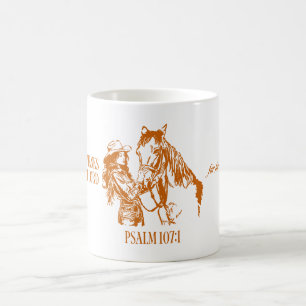 Westerse christelijke mok voor cowgirls Psalm 10