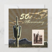 westerse country cactus 50ste huwelijksverjaardag kaart (Voorkant)