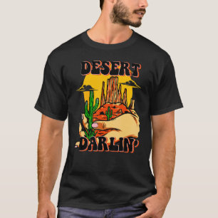Westerse Country Cactus Woestijn Darlin Cowgirl Ro T-shirt