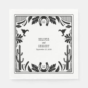 Westerse Country Cowboy Rustieke Bruiloft  Servet