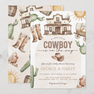 Westerse Cowboy Baby Shower Uitnodiging
