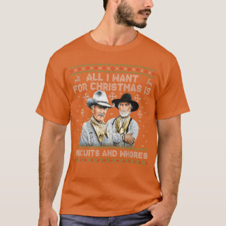 Westerse Cowboy Biscuits en Hoeren Kerst Citaten T-shirt