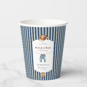 Westerse Cowboy Blauwe Spijkerbroek Baby Shower Pa Papieren Bekers