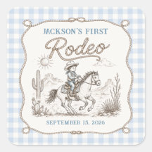 Westerse Cowboy Eerste Rodeo Verjaardag Sticker