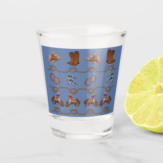 Westerse Cowboy Essentials Shot Glas (Voorkant)