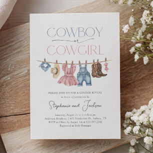 Westerse Cowboy of Cowgirl Geslacht Onthulling Kaart
