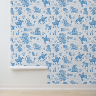 Westerse Cowboy Paard Cactus Woestijn Toile Behang