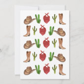 Westerse Cowboy Rodeo Verjaardagsuitnodiging Kaart (Achterkant)