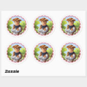 Westerse Cowboy Ronde Sticker (Vel)