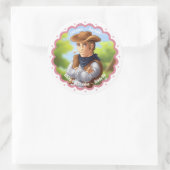 Westerse Cowboy Ronde Sticker (Tas)