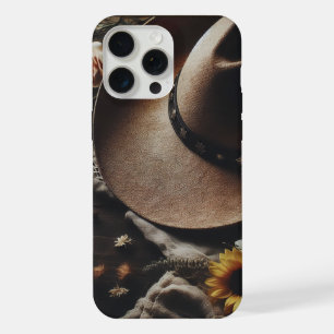 Westerse cowboyhoed met bloemen iPhone 15 pro max hoesje