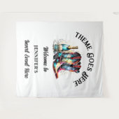 Westerse cowboylaarzen iriserende mousserende wijn wandkleed (Voorkant (horizontaal))