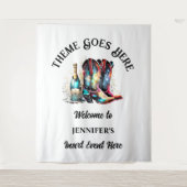 Westerse cowboylaarzen iriserende mousserende wijn wandkleed (Voorkant)