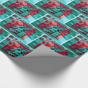 Westerse Cowgirl Barrel Racing Kerstcadeau Wrap Cadeaupapier
