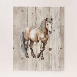 Westerse Cowgirl Cowboy Paard Nep Hout Legpuzzel