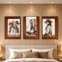 Westerse Cowgirl Krachtige Vibes -1 Decoupage