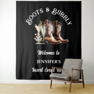 Westerse cowgirl laarzen zwart wit bruisend chic  wandkleed