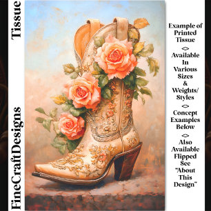 Westerse Cowgirl Mode Laars Rozen DF9LF Decoupage Tissuepapier