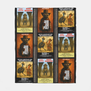 Westerse filmposterparodie fleece deken