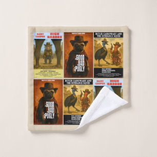 Westerse filmposterparodie washandje