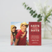 Westerse foto save the date kaart (Staand voorkant)