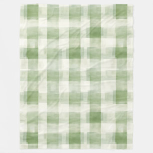 Westerse groene crème plaid strepen landelijk fleece deken