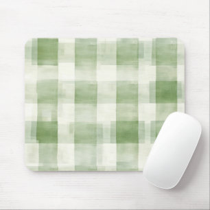 Westerse groene crème plaid strepen landelijk muismat