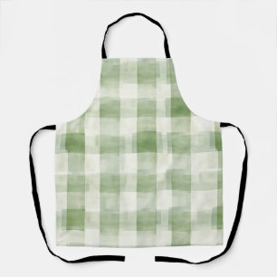 Westerse groene crème plaid strepen landelijk   schort