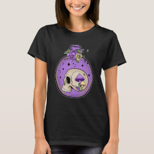 Westerse Halloween Heks Schedel Fles Grafische Kos T-shirt