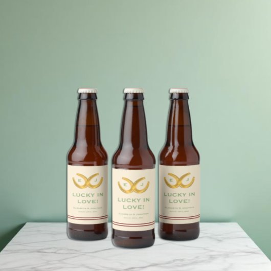 Westerse Hoefijzers Bruiloft Bier Etiket