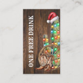 Westerse Kerst Cactus Gratis Drink Feest Ticket (Voorkant)