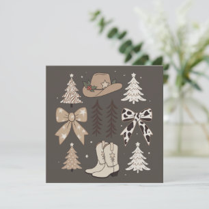 Westerse Kerst Cowboy Land Rodeo Esthetiek Feestdagenkaart