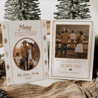 Westerse kerstkaart met familiefoto