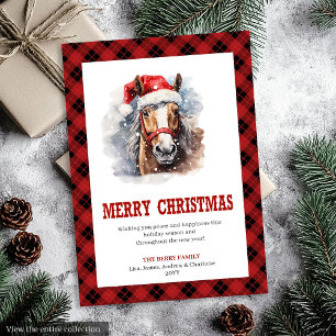 Westerse kerstkaart rustieke cowboy plaid