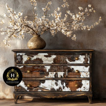 Westerse Koehuid Meubel Decoupage