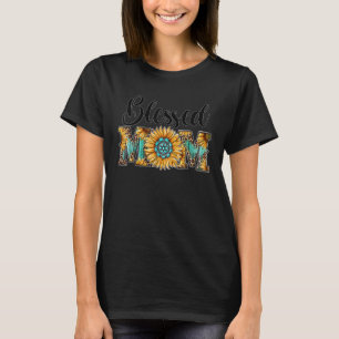 Westerse Koeienhuid Geblesserde Moeder Zonnebloem T-shirt