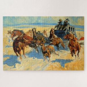 Westerse kunst “Downing the Nigh Leader” Legpuzzel