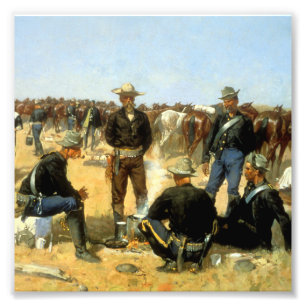 Westerse kunst “Ontbijt van de cavalerist” Foto Afdruk