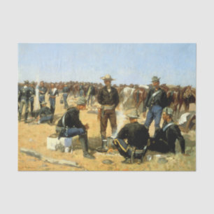 Westerse kunst “Ontbijt van de cavalerist” Tissuepapier