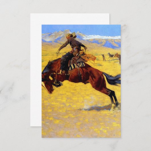 Westerse kunst van Frederic Remington “Een koude o Bedankkaart (Voorkant / Achterkant)