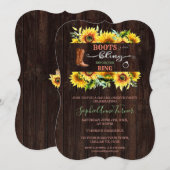 Westerse laarzen & Bling vrijgezellenfeest Kaart (Voorkant / Achterkant)