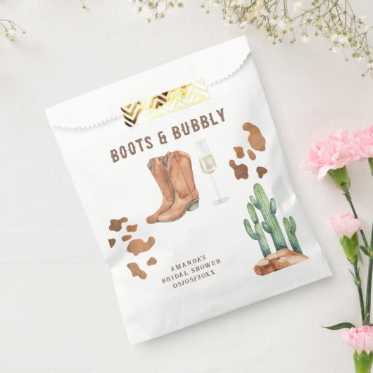 Westerse laarzen & bruisende bruiloftsdouche bedankzakje (Gezegeld)