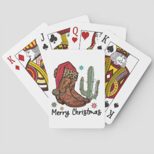 Westerse laarzen Sinterklaas Kerstmis laarzen Kers Pokerkaarten