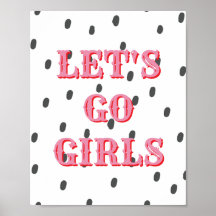 Westerse 'Let's Go Girls'-poster, Girl Power-muurk