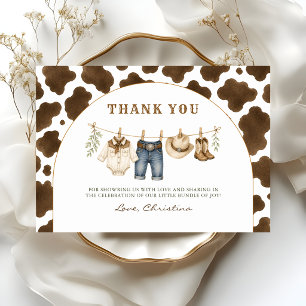 Westerse Little Cowboy Baby Shower Bedanktkaart Bedankkaart