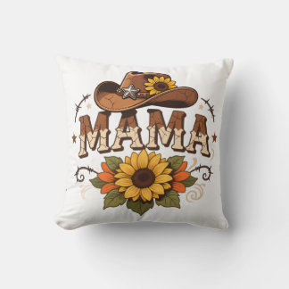 Westerse Mama Zonnebloem Cowgirl Design Kussen