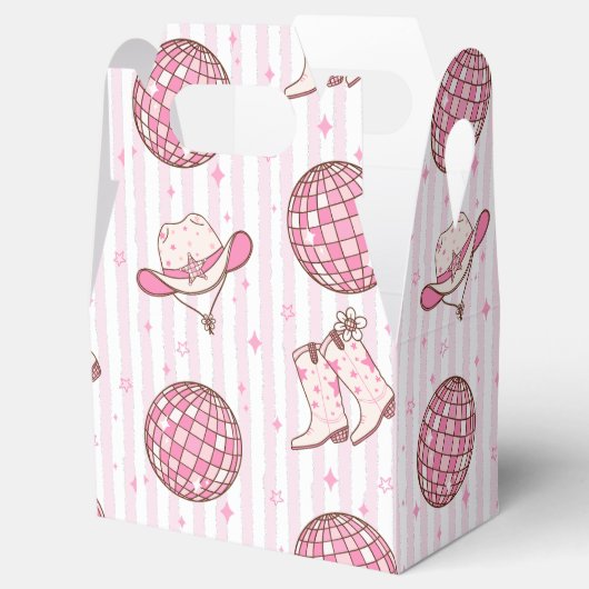 Westerse meisje Cowboy Disco roze Bedankdoosjes (Geopend)