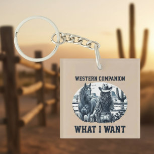 Westerse metgezel sleutelhanger